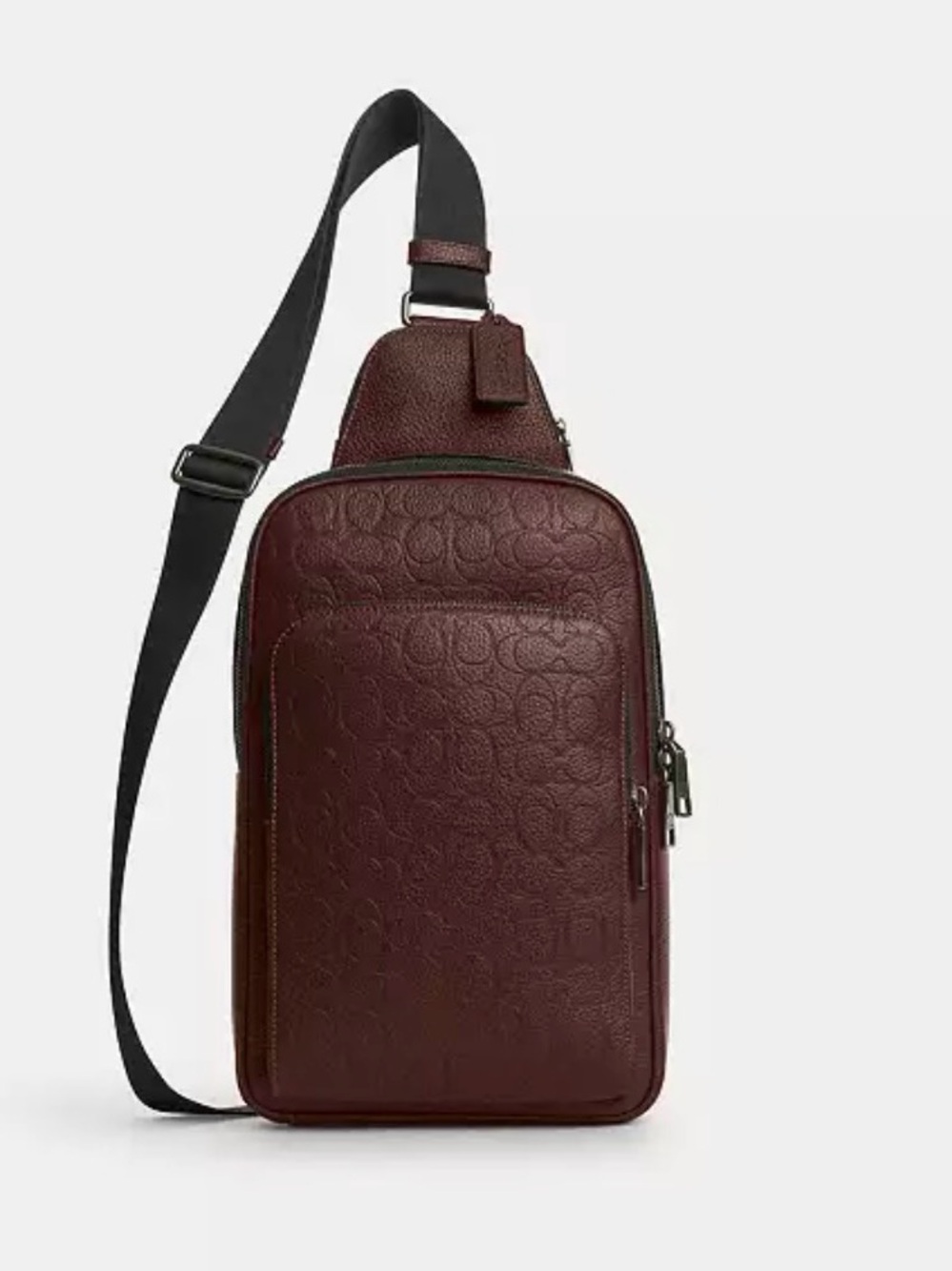 🤎Coach NWT Men’s Maple Signature Leather Ethan Sling Pack / Gunmetal Hardware